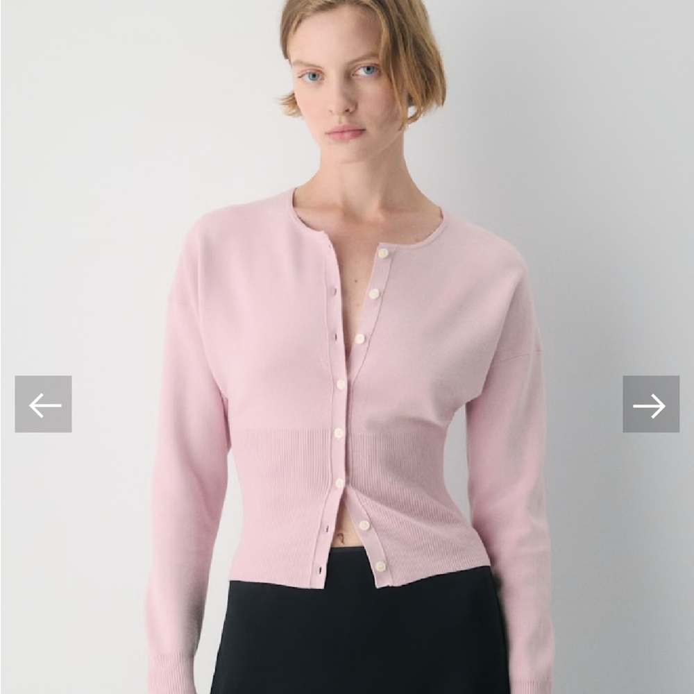 Wilfred Go Lightjy Dusty Pink Button-Up Cardigan xs NWT